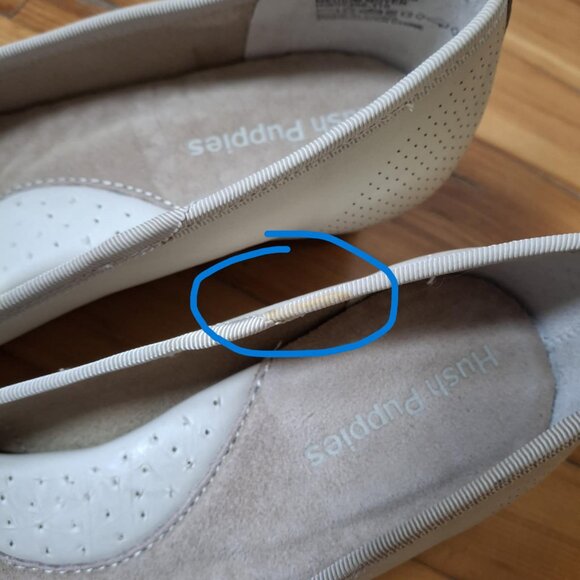 Hush Puppies Off White Leather Wedge, Size US 8M - Picture 10 of 11